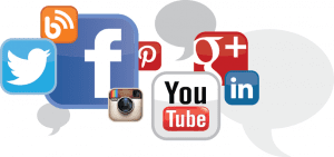 social media icon collage